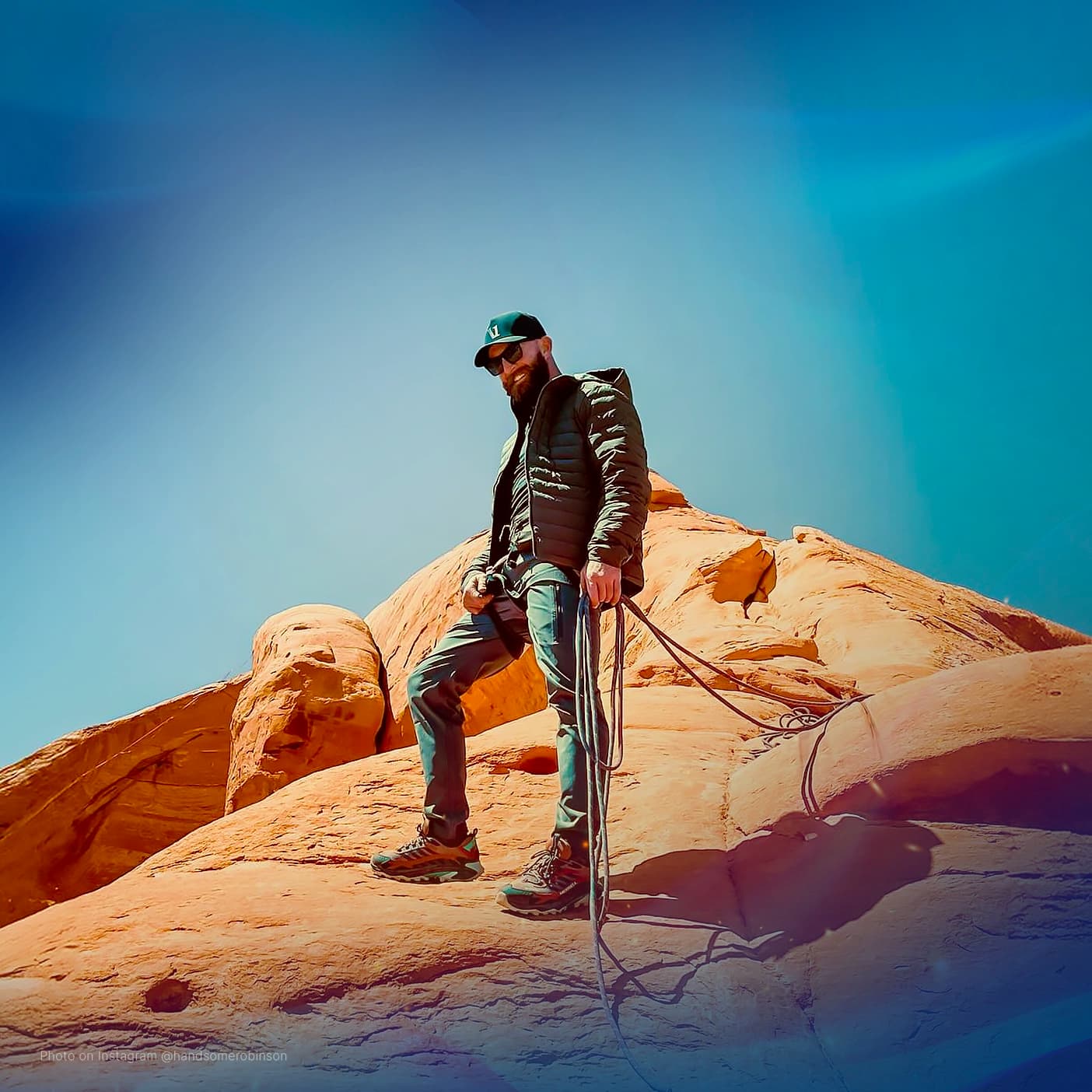 Ryan Robinson slackline and highline expert on the set of The Team Ignition Show